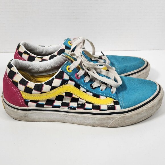 Vans | Old Skool Crazy Checks Multicolor Suede & Canvas UNISEX Size 6M 7.5W - Picture 2 of 5
